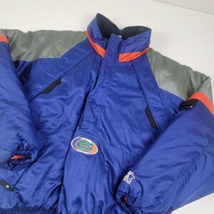Starter Vintage Florida Gators 90s Pullover Jacket Hooded 1/4‎ Zip Retro Sz L